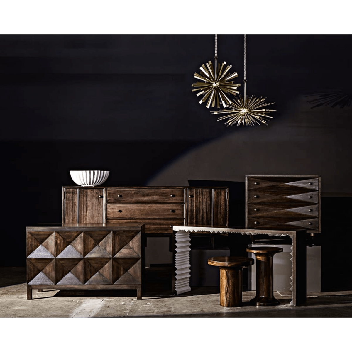 Diamond Chest in Dark or Ebony Walnut Finishes