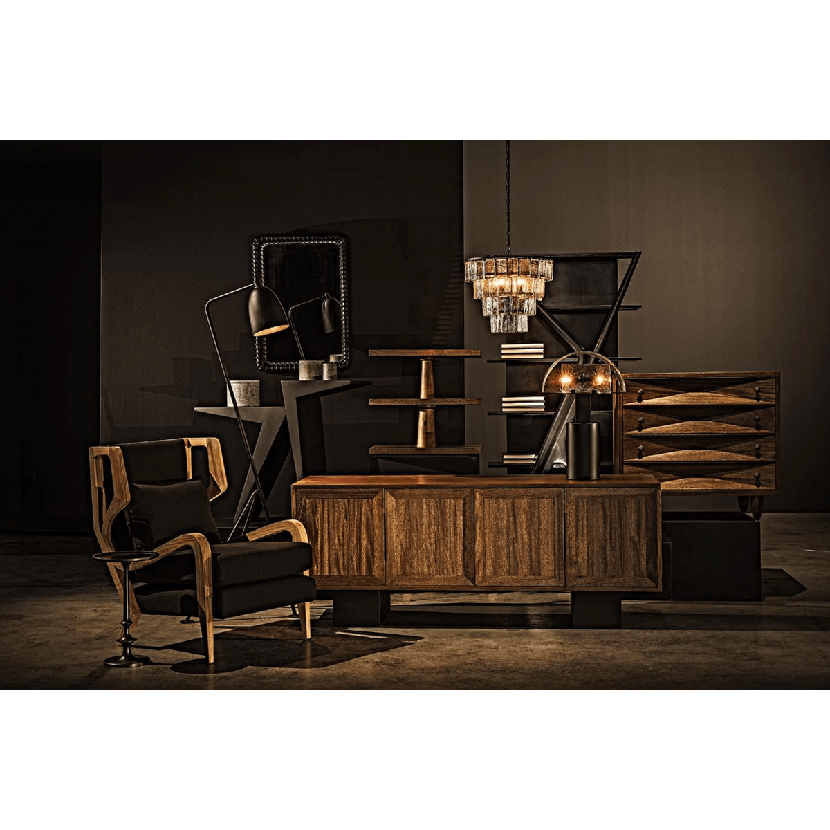 Diamond Chest in Dark or Ebony Walnut Finishes