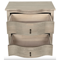 Curved Front Grey Elm Side Table