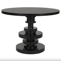 Corum Round Dining Table, Hand Rubbed Black