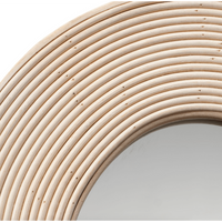 Dali Wavy Bamboo Wall Mirror, Black and Natural