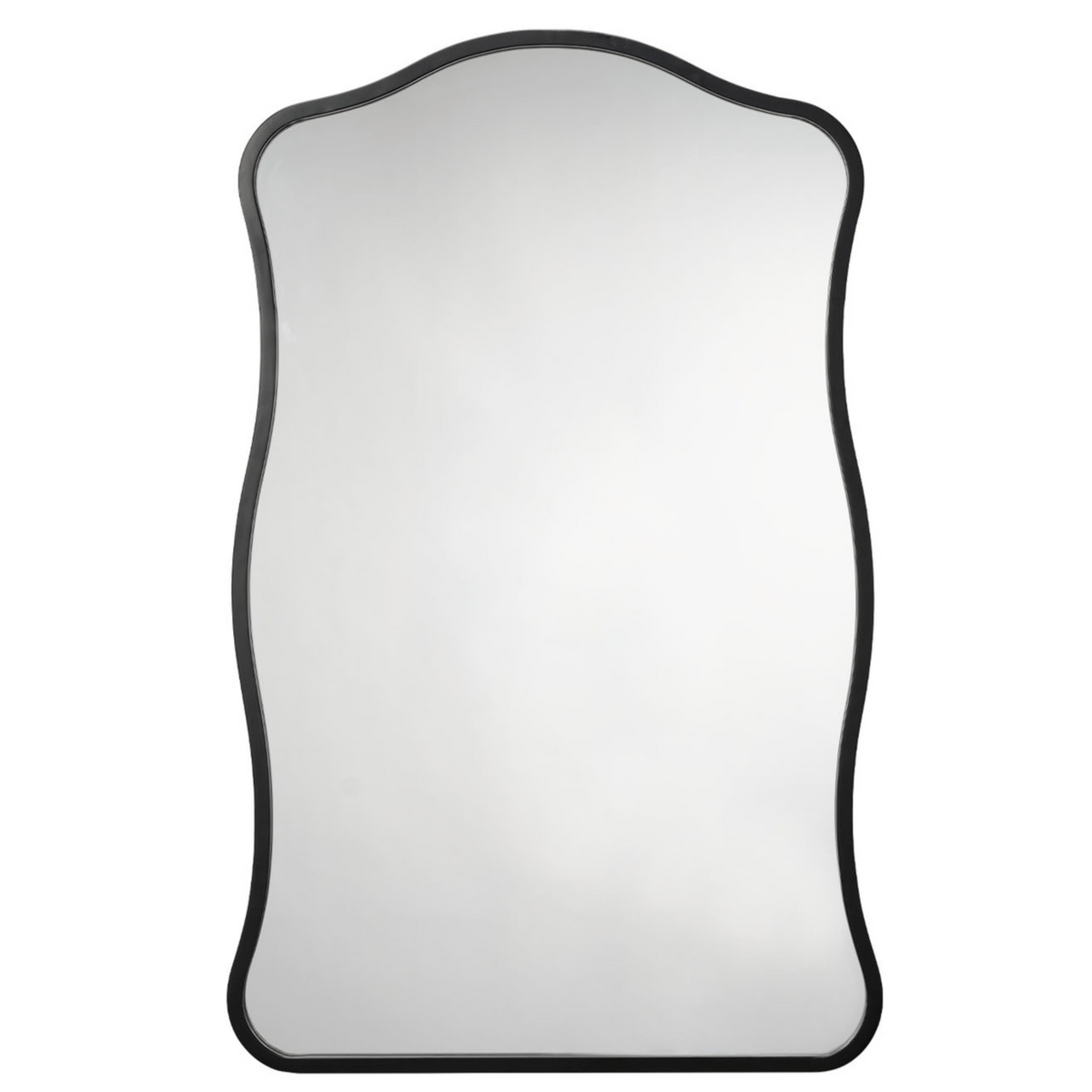 Aurora Wavy Wall Mirror, Black or Brass