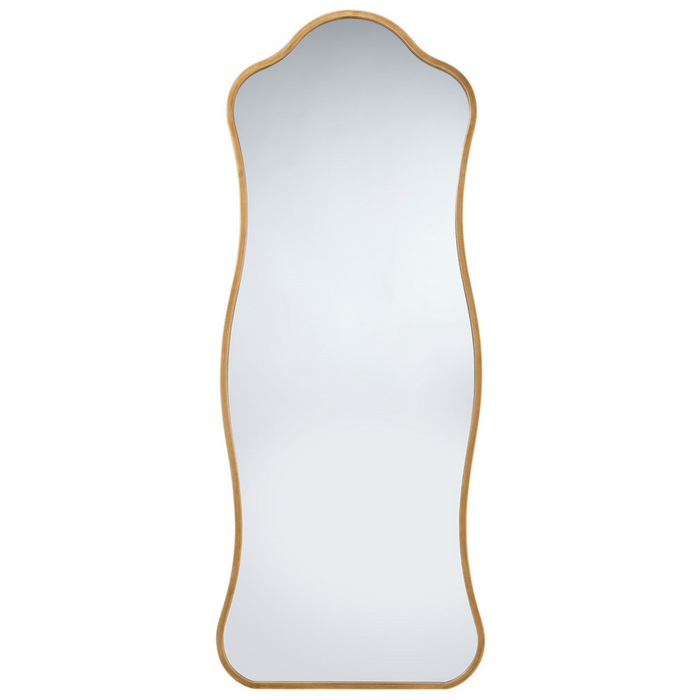 Aurora Wavy Floor Mirror, Brass or Black