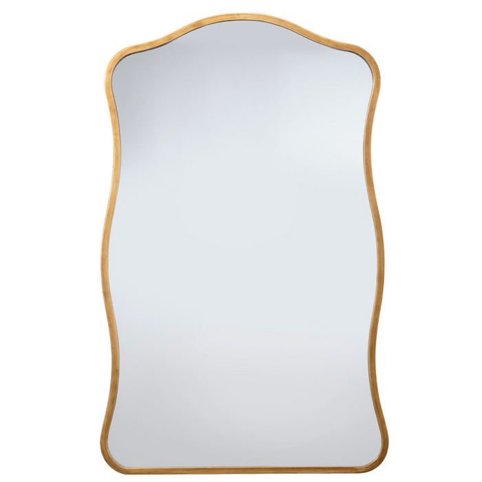 Aurora Wavy Wall Mirror, Black or Brass