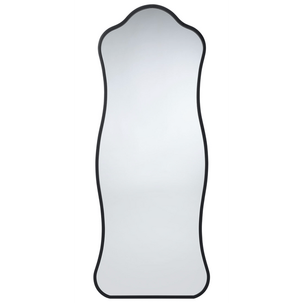 Aurora Wavy Floor Mirror, Brass or Black