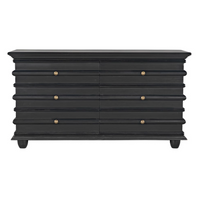 Ascona 6-Drawer Chest, Hand Rubbed Black