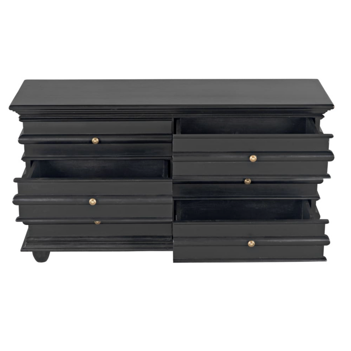Ascona 6-Drawer Chest, Hand Rubbed Black
