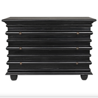 Ascona 3-Drawer Chest, Hand Rubbed Black