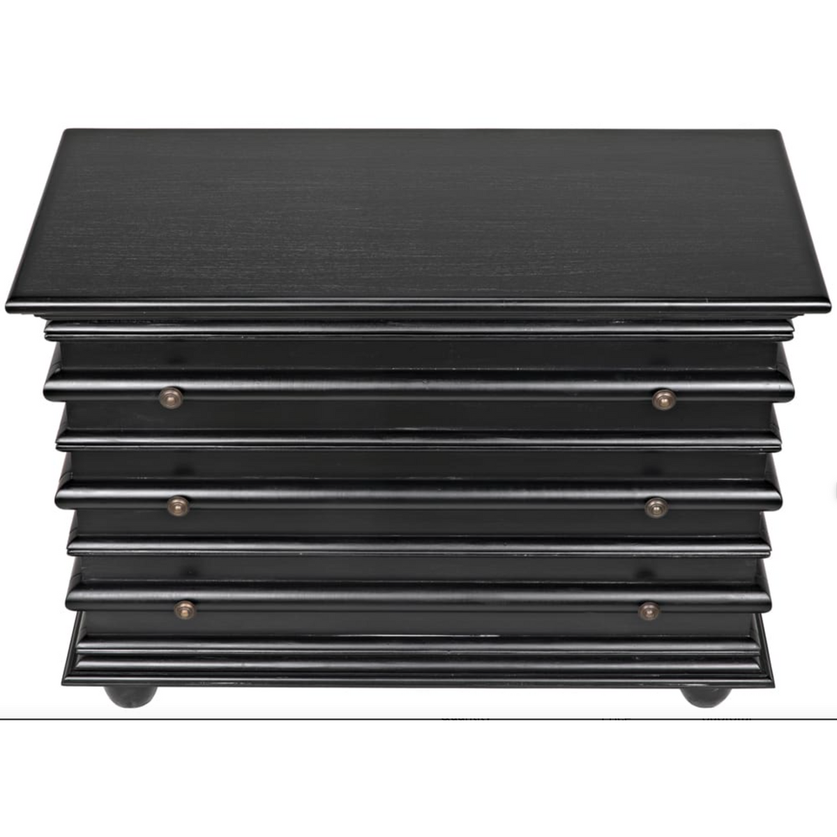 Ascona 3-Drawer Chest, Hand Rubbed Black