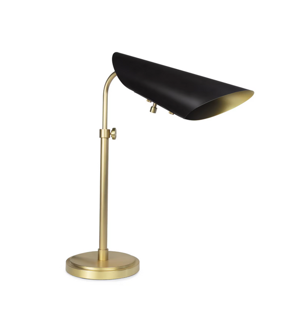 Vest Table Lamp in Brass Finish with Natural Brass Accents
