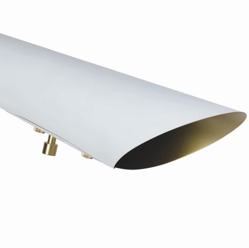 Vest Floor White Or Black Lamp with Brass Accents