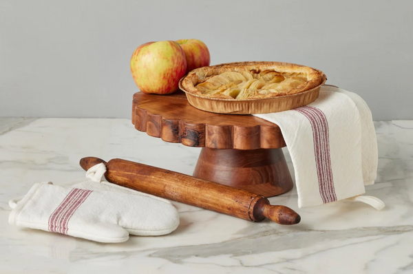 Acacia Wood Scalloped Cake Stand