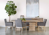 Drew Gray Velvet Dining Arm Chair