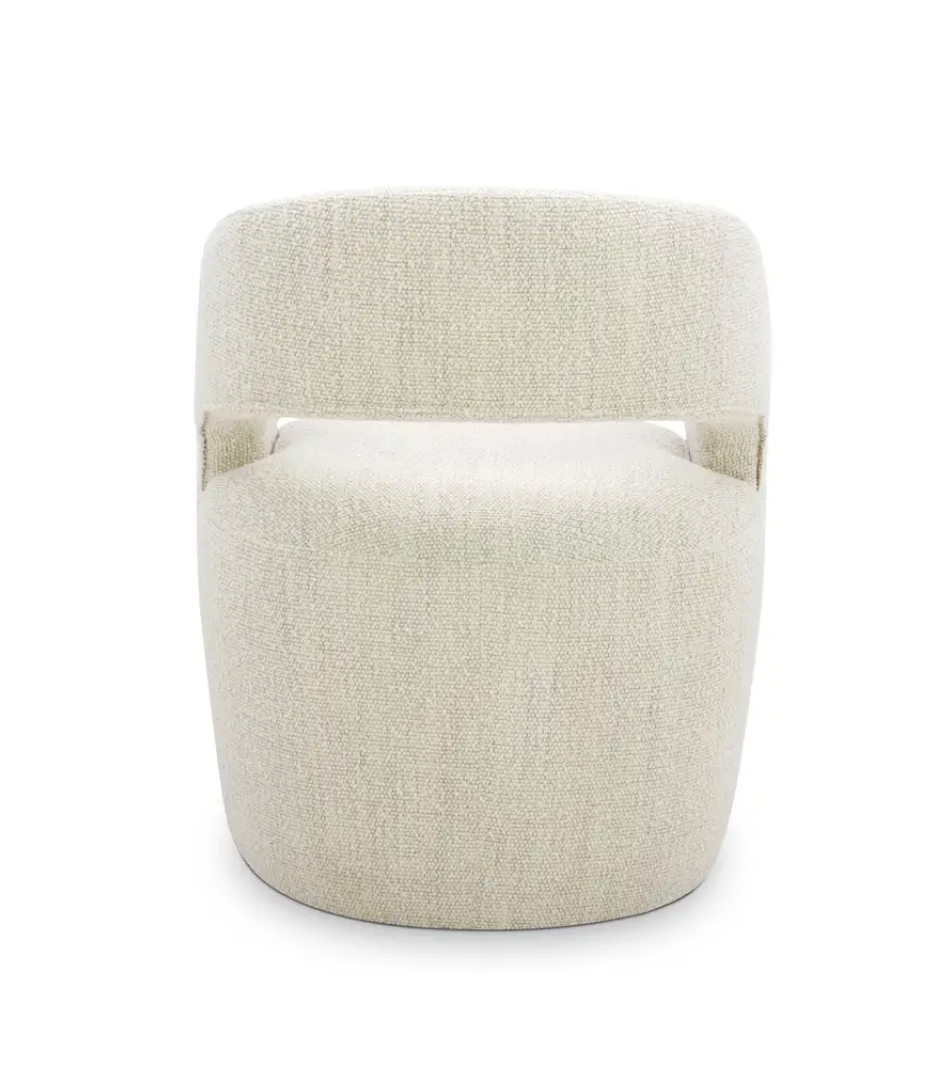 Barlow Rolling Dining Chair, White Mist