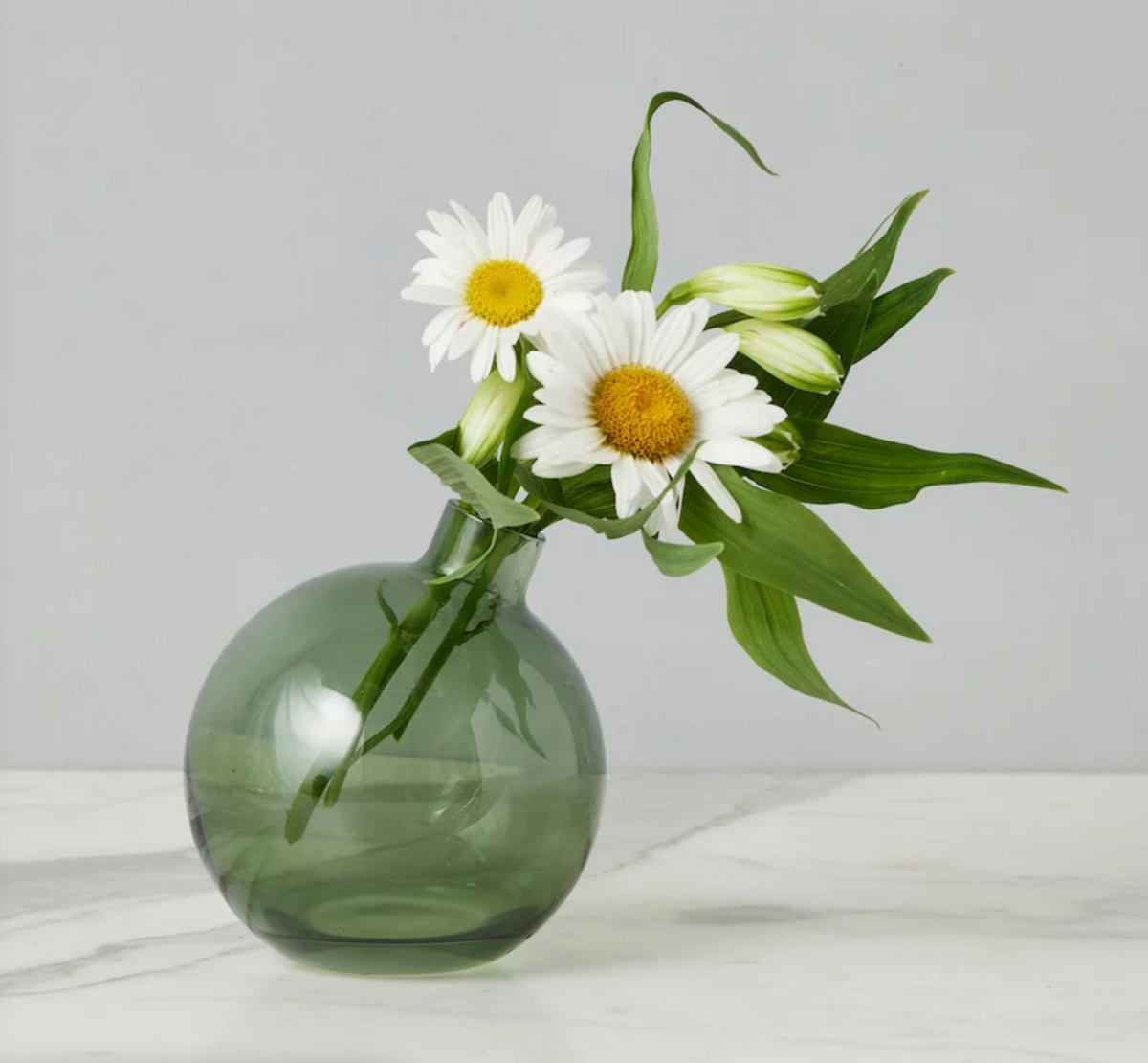 Green Glass Bud Vase
