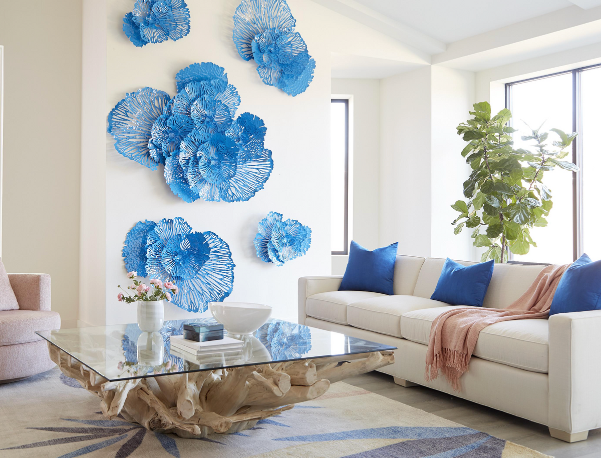 Blue Flower Wall Art, Large