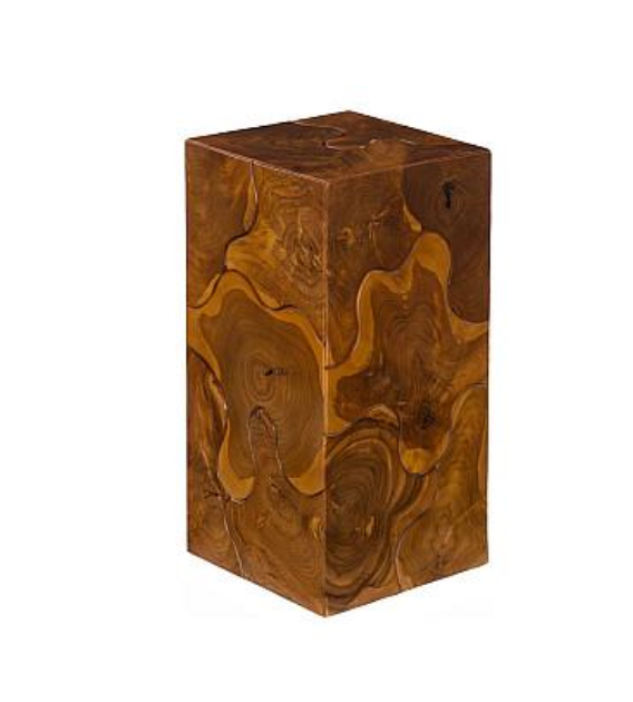 Small Brown Teak Slice Pedestal