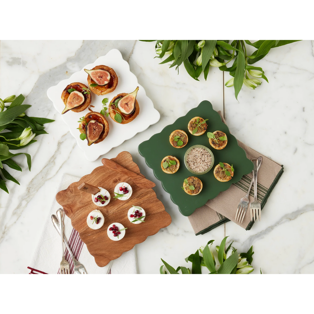 Square Scalloped Charcuterie Boards