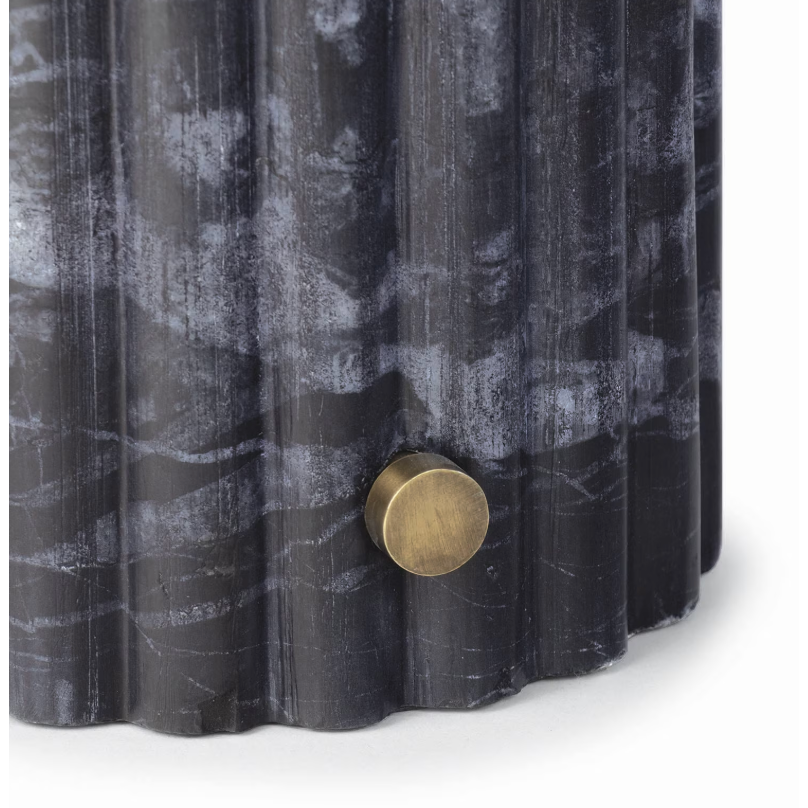 Tambour Black Marble Table Lamp
