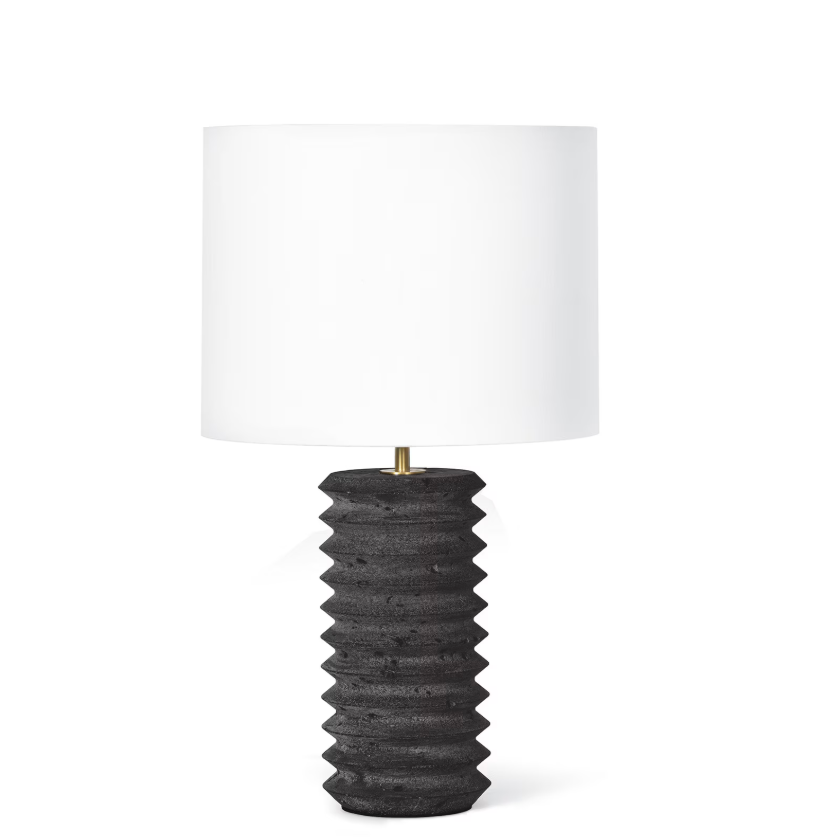 Noir Black Travertine Lamp