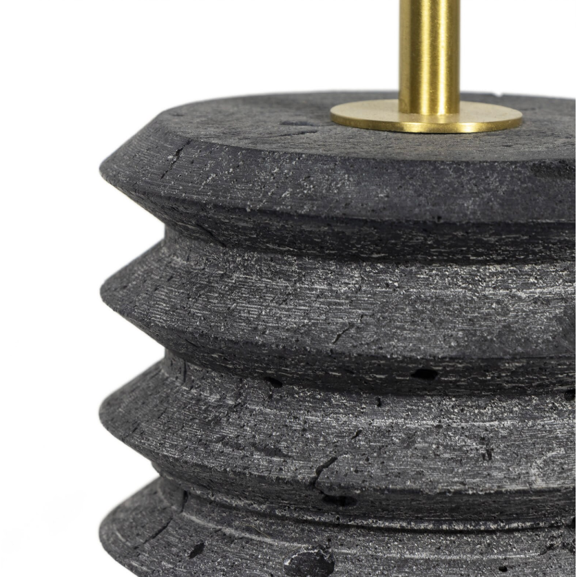 Noir Black Travertine Lamp