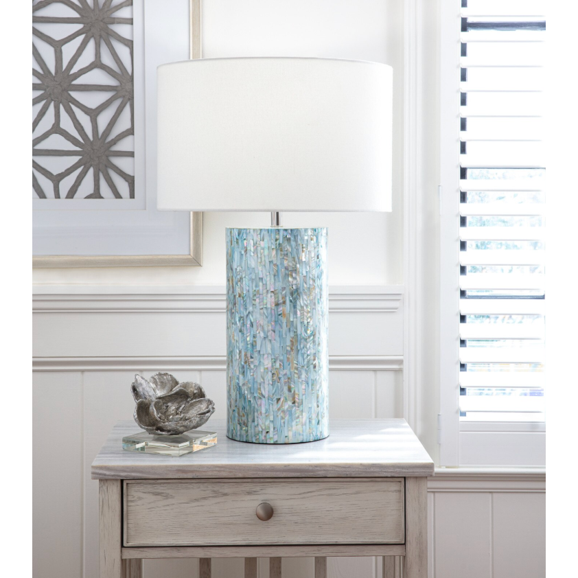 Layla Blue Mother Of Pearl Table Lamp