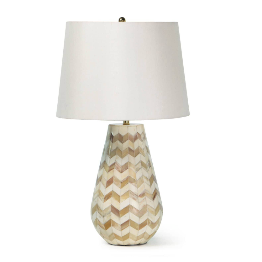Cassia Beige Chevron Table Lamp