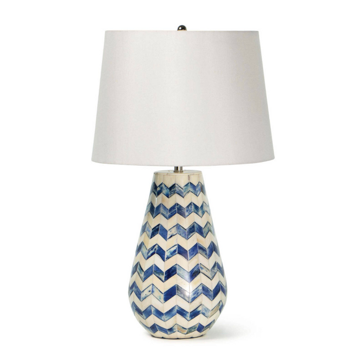 Cassia Blue Chevron Table Lamp