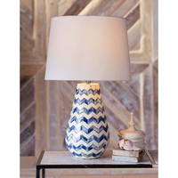Cassia Blue Chevron Table Lamp