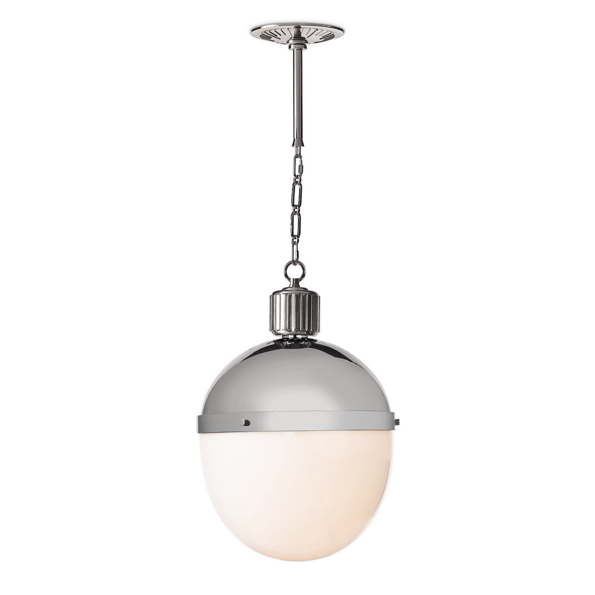 Otis Large Polished Nickel Pendant