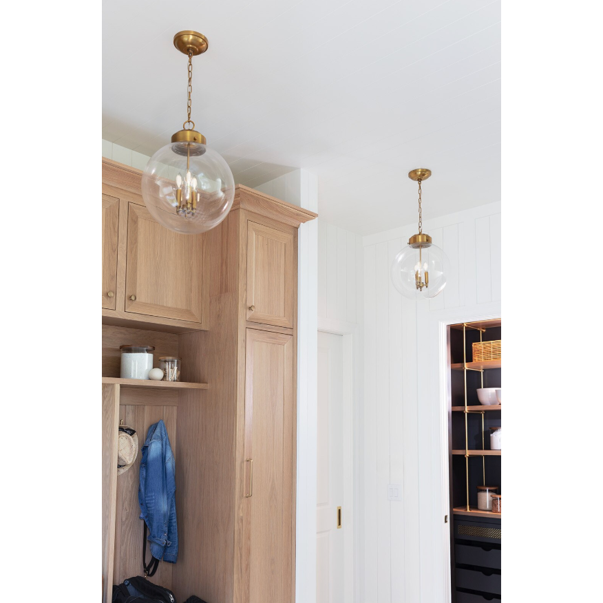 Globe Natural Brass Pendant
