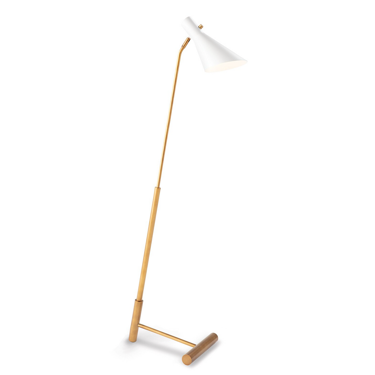 Spyder White & Brass Floor Lamp