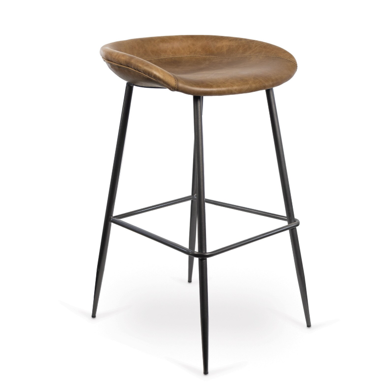 Marc Brown Leather Bar Stool Set of 2
