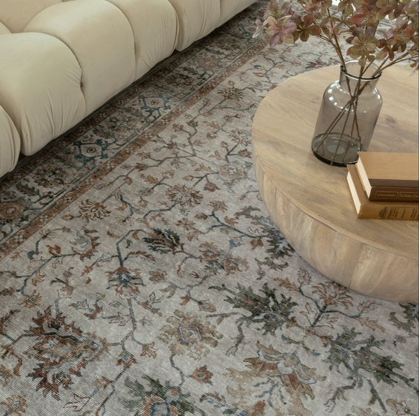 Charleston Ivory & Multi-Color Washable Rug