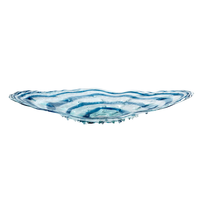Blue & Clear Glass Decorative Bowl