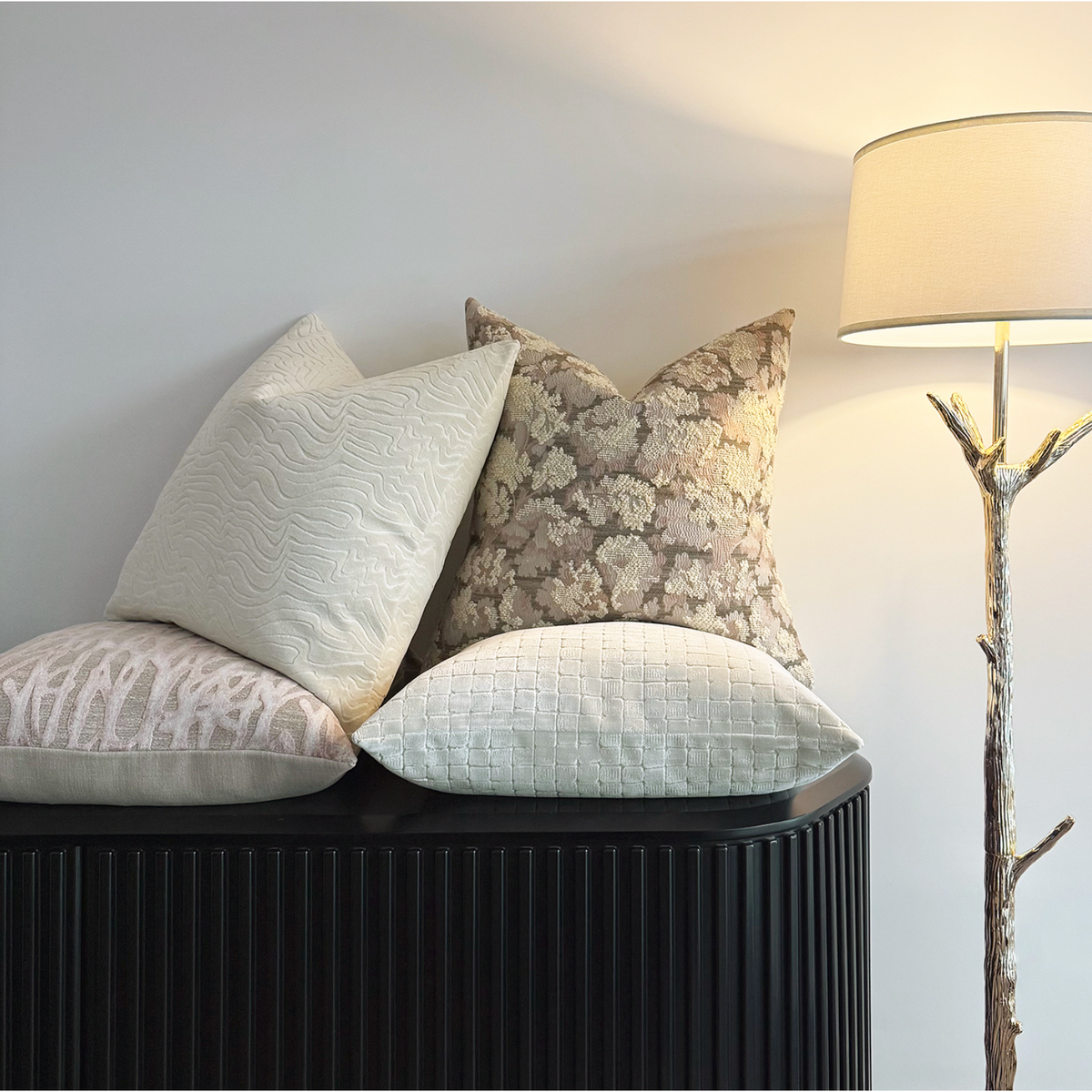 Ruoti Cream Decorative Throw Pillow