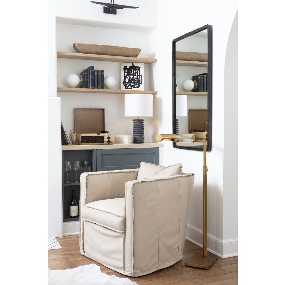 Knox Black Leather Rectangle Mirror