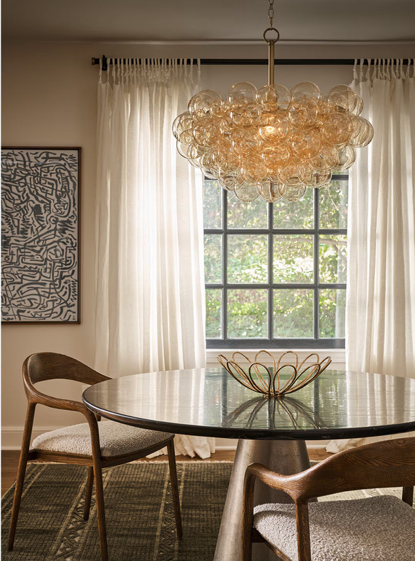 Bubbles Amber Glass Chandelier