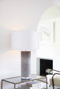 Andres Grey Column Table Lamp
