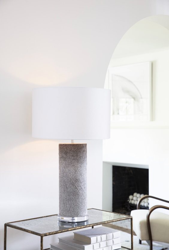 Andres Grey Column Table Lamp