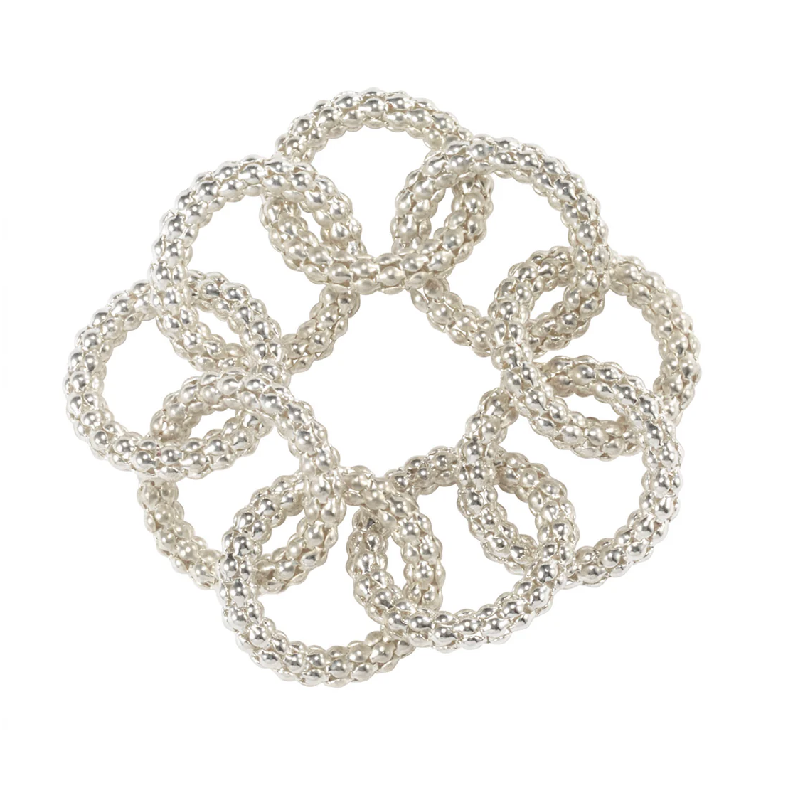 Silver Chains Napkin Ring, Set of 4