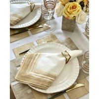 Gold Floating Pearl Napkin Ring, Set of 4