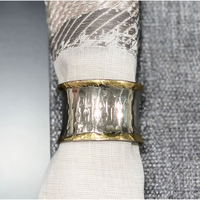 Concave Gold & Silver Napkin Ring, Set of 4