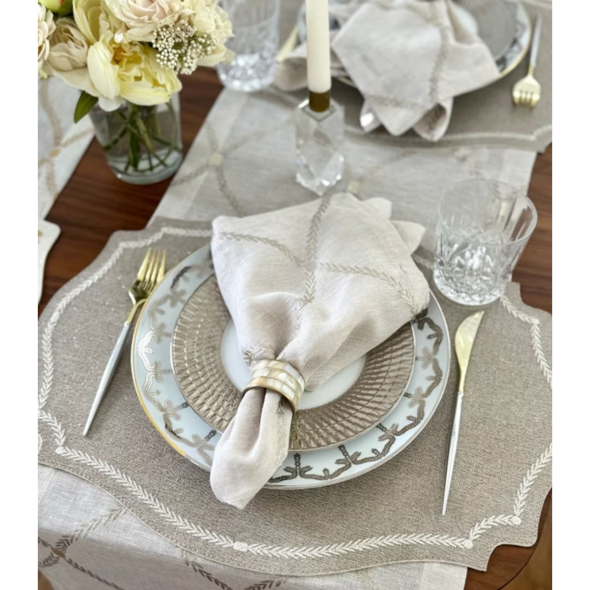 Mother of Pearl Napkin Ring, Set of 4