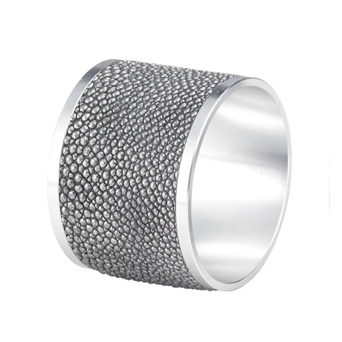 Stingray Vinyl Napkin Rings | Pearl or Gray, Set of 4