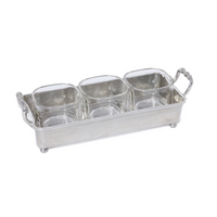 St. Anton Pewter & Glass 3-Section Condiment Tray