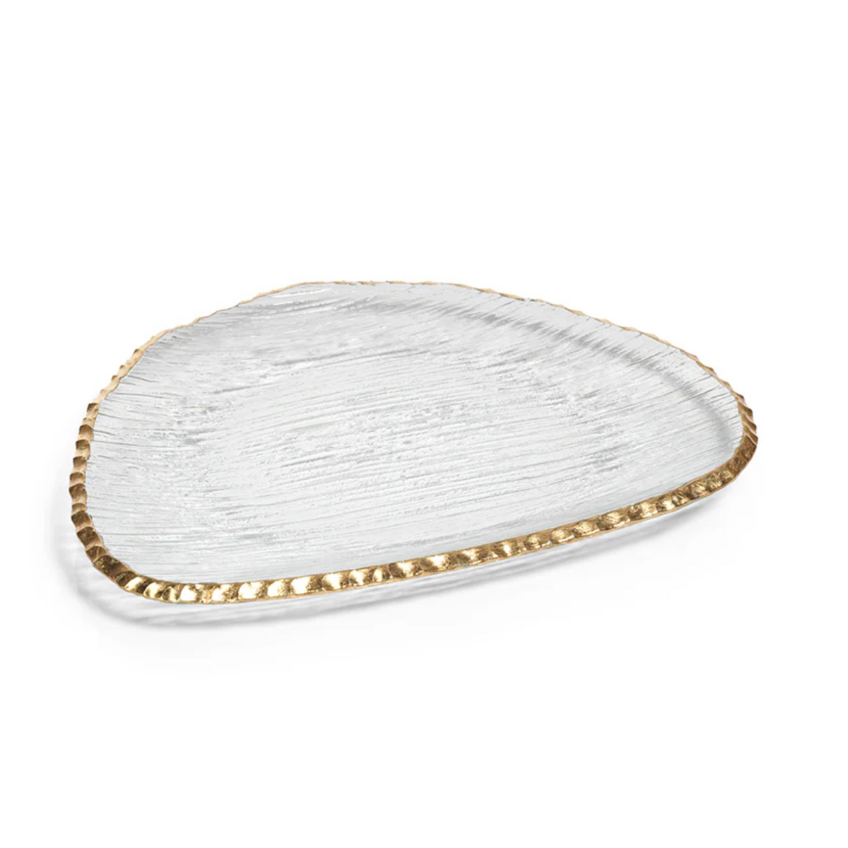 Cally Organic Shape Plate with Gold Rim, Set of 3