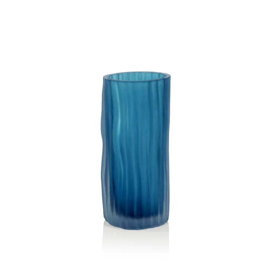 Indigo Blue Glass Vase