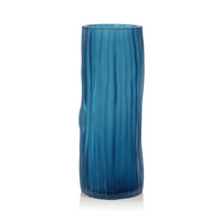 Indigo Blue Glass Vase