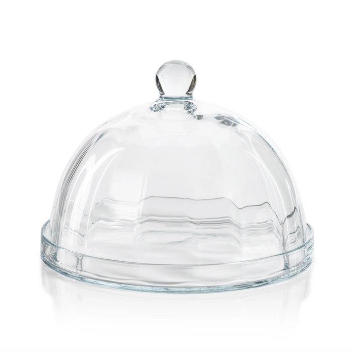 Aldgate Optic Pastry Glass Plate with Cloche , Large